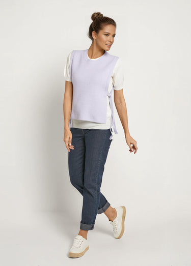 Pull sans manches avec lien à nouer côtés Violet Clair