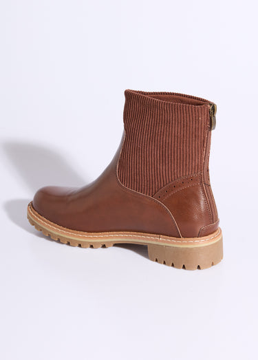 Boots camarguaises empiècement velours Camel