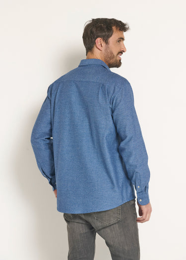 Chemise manches longues poche boutonnée Bleu