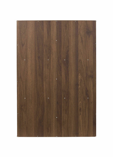 Meuble 6 cases en bois foncé rainuré Marron