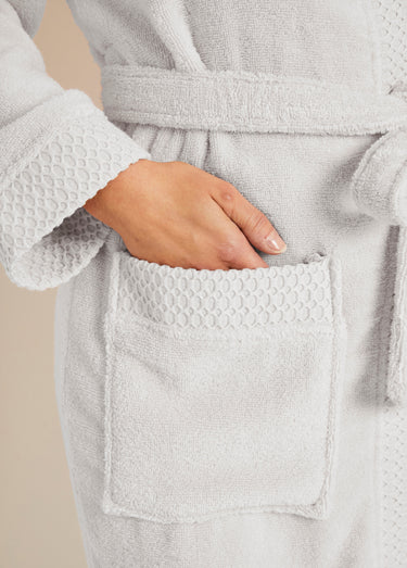 Peignoir éponge pur coton forme kimono Blanc