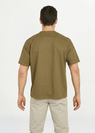 T-shirt maille texturée manches courtes Kaki