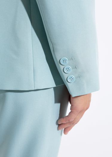Veste tailleur unie fluide double boutonnage Opaline