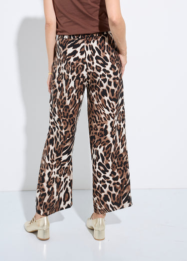 Pantalon fluide élastiqué motif animalier Leopard