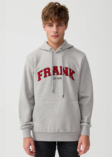 Sweat shirt à capuche, logo bouclette Gris