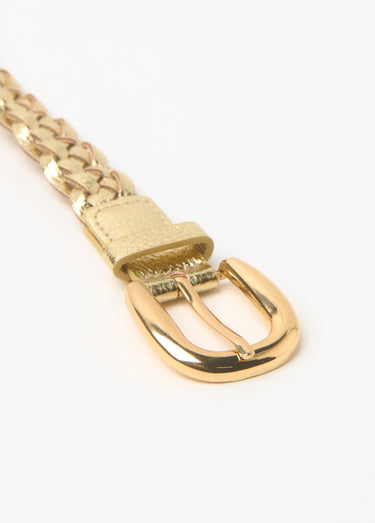 Ceinture fine tressée métallisée Dore