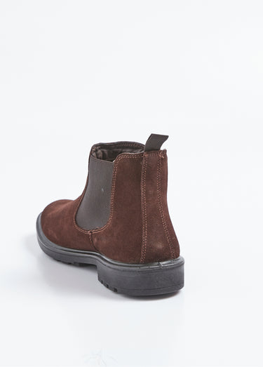 Boots Chelsea pour homme en cuir velours Marron