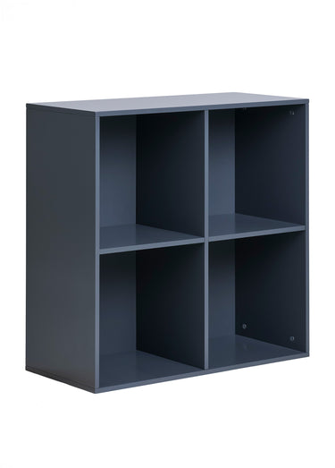 Etagère murale 4 cases, finition foncé Gris Fonce