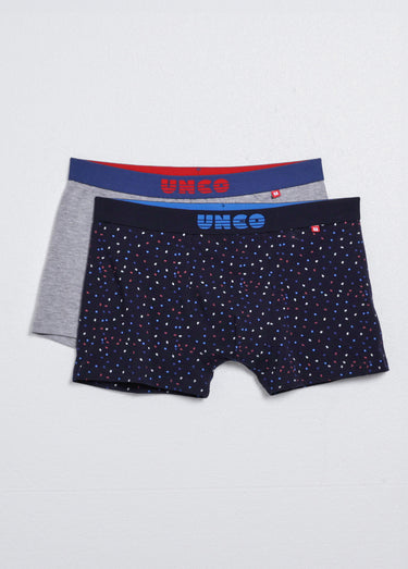 Boxers assortis en coton, uni + imprimé Imprimé noir