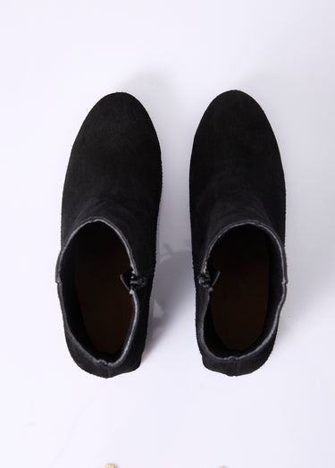 Boots zippées cuir velouté Noir