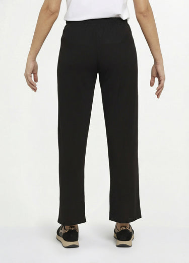 Pantalon large jersey cotelé, Essentiel Noir