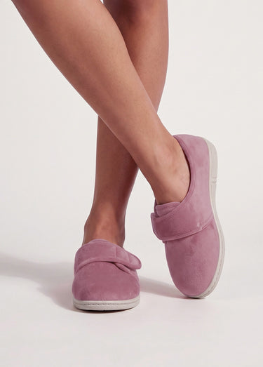 Chaussons scratchés fourrés Rose