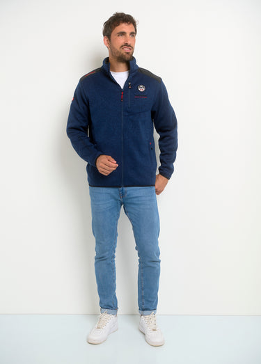 Veste polaire renforts épaules et zips Marine