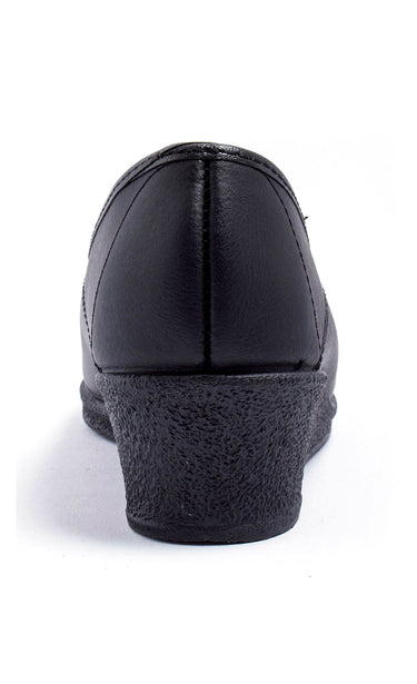 Derbies à lacets compensés en cuir brodé Noir
