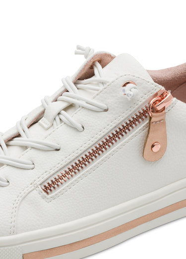 Baskets avec lacets élastiqués et zips Blanc