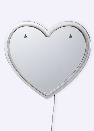 Miroir LED effet néon, forme coeur Rouge