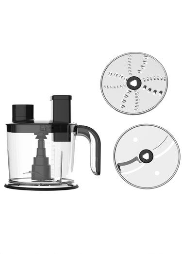 Set 10 pièces Mixeur plongeant 1200W inox Gris