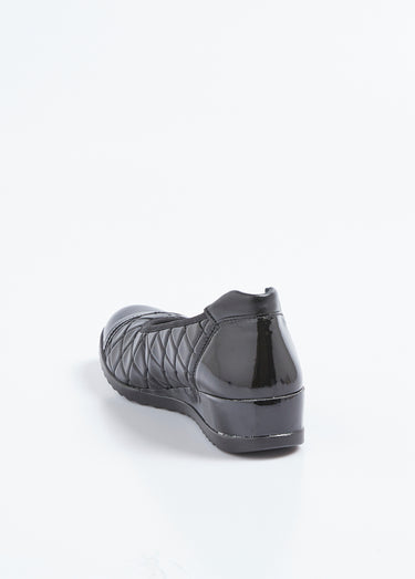 Ballerines stretch compensées largeur confort Noir