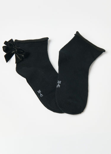 Chaussettes basses avec nœud fantaisie Noir Lot 2