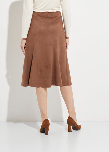 Jupe longue évasée maille suédée Camel