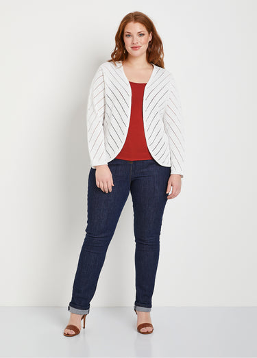 Gilet boléro fin ajouré coton Blanc
