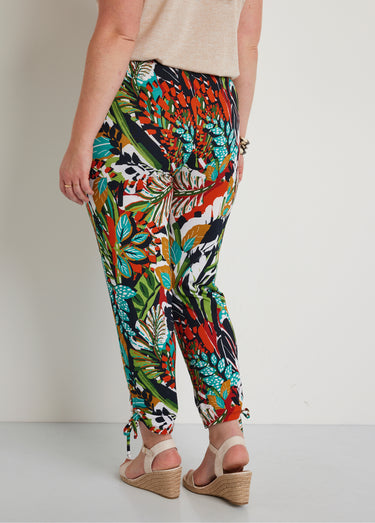 Legging court ceinture élastiqué Paprika/Vert