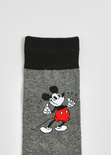 Chaussettes fantaisie, thème Mickey Mouse Gris