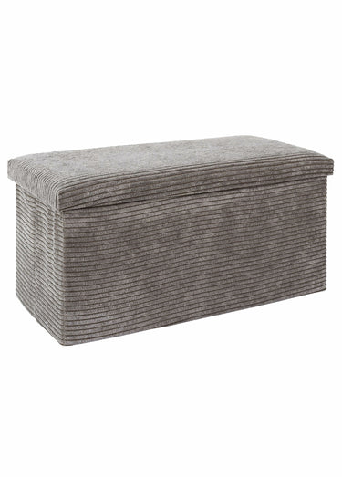 Pouf bouclette avec coffre de rangement 2B Taupe