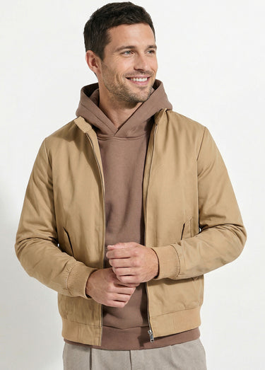 Veste courte zippée avec col montant Camel