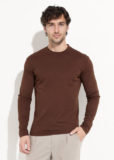 T-shirt à manches longues avec stretch Marron