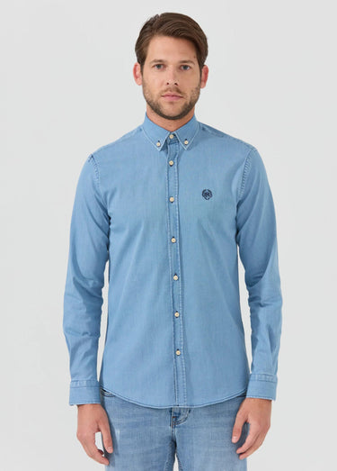 Chemise en jean chic en toile denim Bleu Tendre