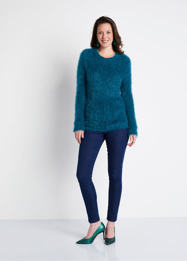 Pull maille douce effet poilu Canard