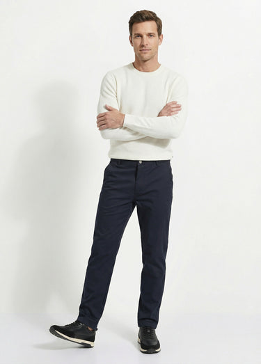 Pantalon de ville en toile stretch Marine