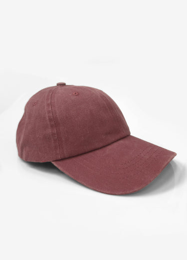 Casquette en pur coton, effet blanchi Bordeaux