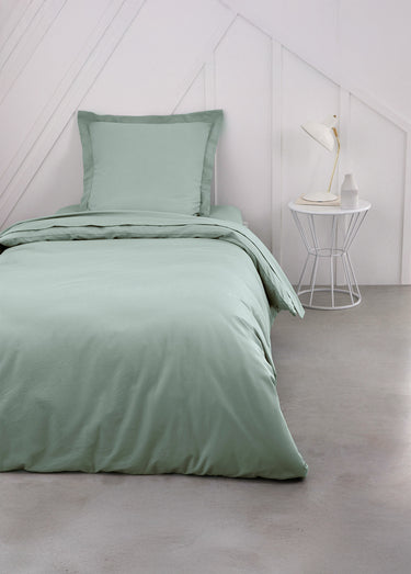 Drap-housse coton uni Celadon