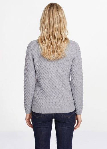 Pull chaud court col montant maille épaisse Argent