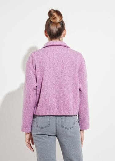 Blouson zippé tissu bouclette uni Parme