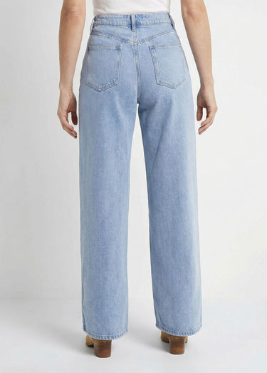 Jean 5 poches coupe wide, spécial GRANDE Bleu Clair