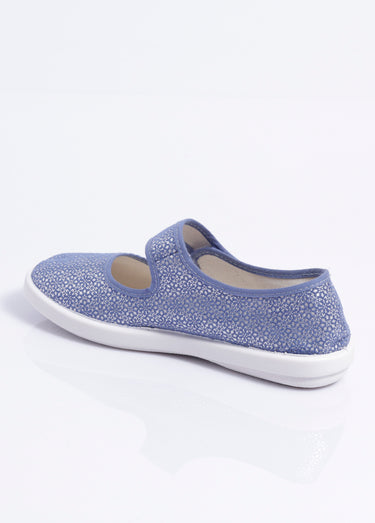 Chaussons babies à scratch largeur confort Bleu