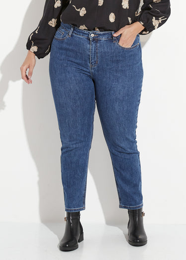 Jean mom en denim, spécial GRANDE TAILLE Denim Moyen