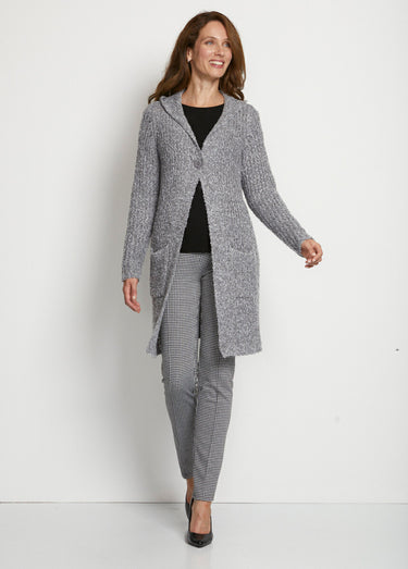 Long gilet à capuche Gris