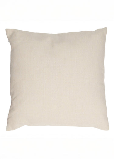 Coussin carré déhoussable bimatière Blanc/Beige