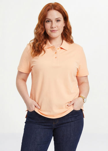 T-shirt maille piquée coton col polo Melon