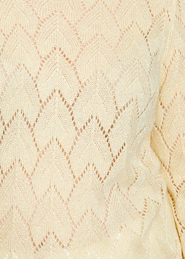 Pull maille ajourée avec fibres recyclées Vanille
