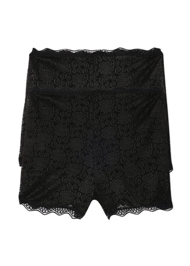 Culottes forme shorty en dentelle Noir Lot 2