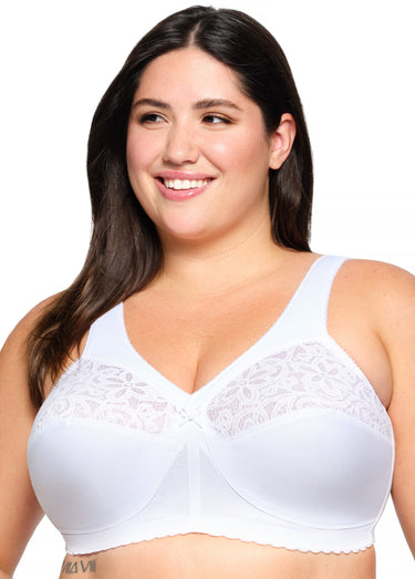 Soutien-gorge MagicLift Grand Maintien Coton Sans Armatures Spécial Grandes Tailles n°1001 Blanc