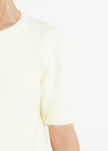 Gilet à manches courtes avec laine Jaune