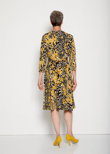 Robe courte cache-coeur en maille Imprime Miel