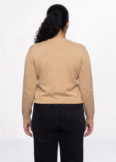 Pull doux col rond manches longues Camel