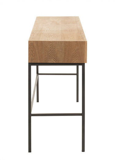 Console 3 tiroirs, bois clair et métal Naturel